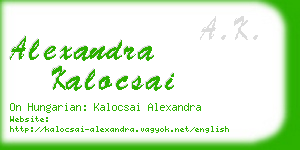 alexandra kalocsai business card